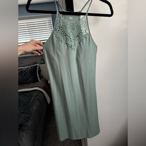 Sleeveless Dress with Lace Detail